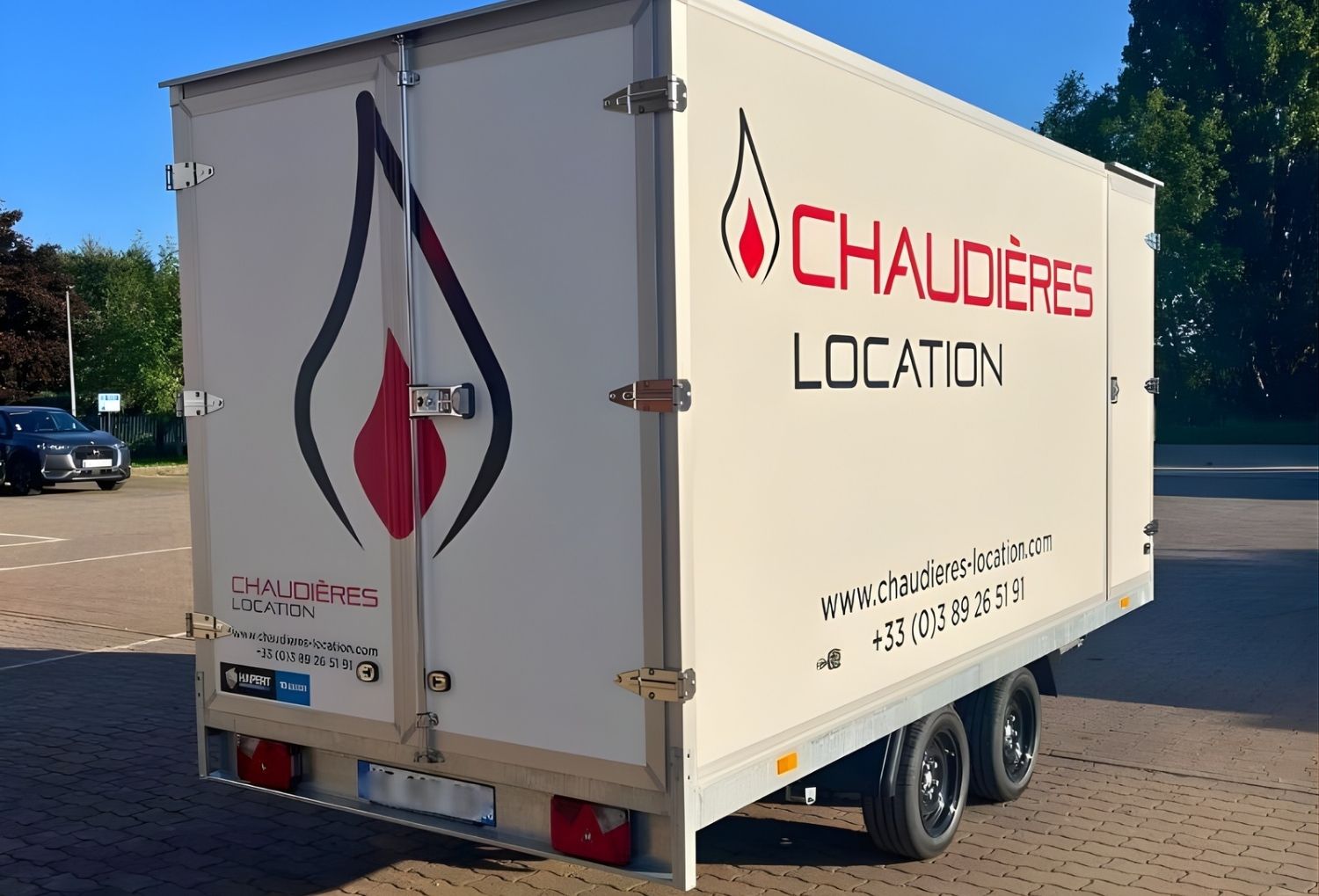 Chaudière mobile sur remorque