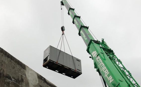 Grue chaudière container