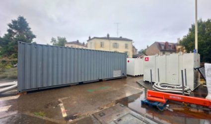 Chaudière mobile 3.8 MW mise en place dans un quartier résidentiel