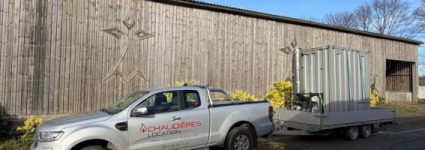 Chaudière 300 kW sur remorque avec pick-up Chaudières Location