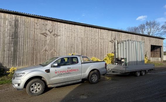 Chaudière 300 kW sur remorque avec pick-up Chaudières Location