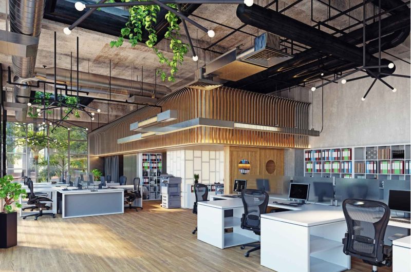 Photo d'un open space de locaux d'entreprise